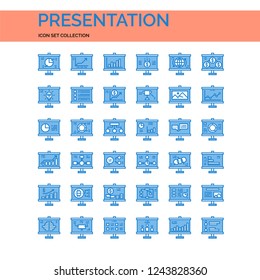 Presentation Icons Set. UI Pixel Perfect Well-crafted Vector Thin Line Icons. The illustrations are a vector.