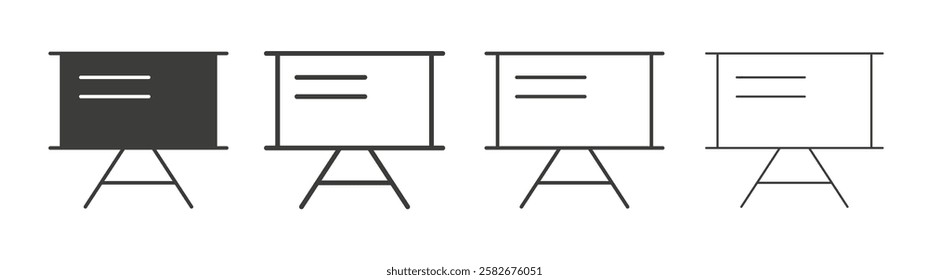 Presentation icons set vectors graphic designs