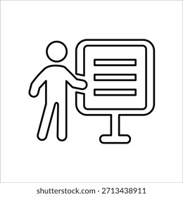 Iconos de presentación. Ilustración vectorial de línea simple