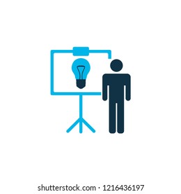 Presentation of the idea icon colored symbol. Premium quality isolated solution element in trendy style.