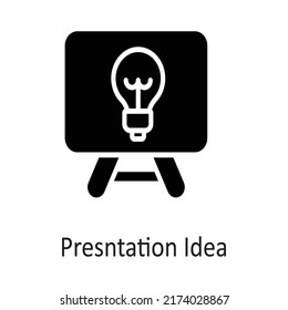 Presentation Idea vector filled outline Icon Design illustration on White background. EPS 10 File