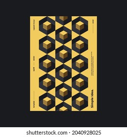 Presentation. Identity Design. Golden pattern. Modern corporate report cover. Abstract geometric illustration design layout. Company identity brochure template. Eps10 vector