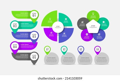 Presentation infographic business   elements collection