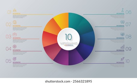 Presentation infographic chart template with 10 options.