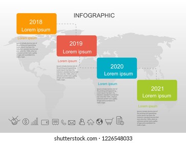 Presentation infographic creative. Statistics each year concept business data visualization. With 4 options.