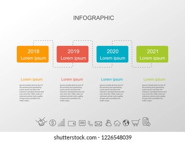 Presentation infographic creative. Statistics each year concept business data visualization. With 4 options.