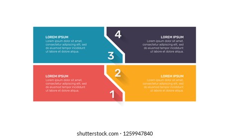 Presentation infographic design template. Business concept with 4 options, steps or process and. Vector illustration.