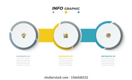 Presentation infographic design template with marketing icons. Business concept with 3 options or steps. Vector illustration.