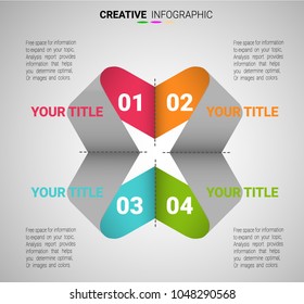 Presentation infographic template with 4 options, Timeline infographics design vector and marketing icons can be used for workflow layout, steps or processes.