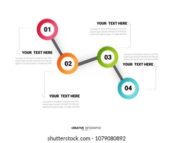 Presentation infographic template with 4 options, Timeline infographics design vector and marketing icons can be used for workflow layout, steps or processes.