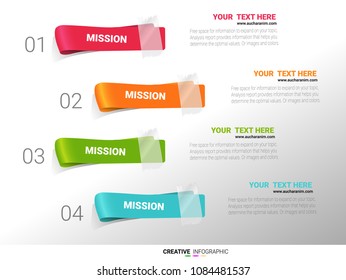 Presentation infographic template with 4 options, 4 steps, Timeline infographics design vector and marketing steps or processes.