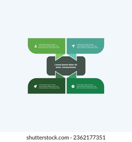Presentation infographic template with 4 options or steps used for brochure banners websites