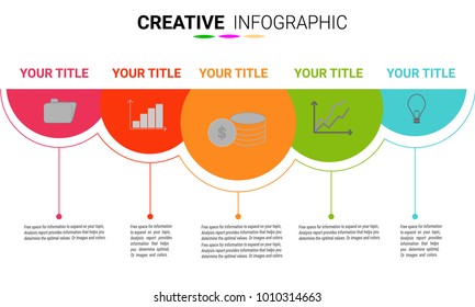 Presentation infographic template with 5 options, Timeline infographics design vector and marketing icons can be used for workflow layout, steps or processes.
