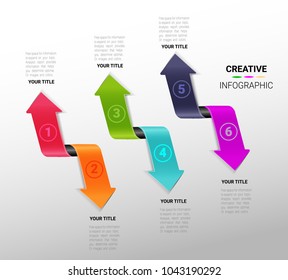 Presentation infographic template with 6 options, Timeline infographics design vector and marketing icons can be used for workflow layout, steps or processes.