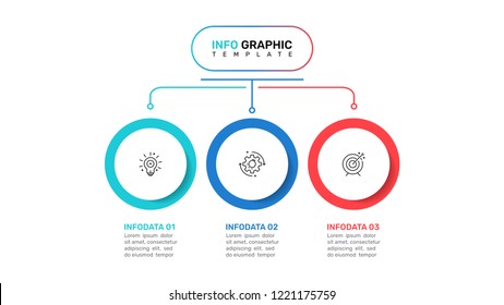 Presentation infographic template. Business concept with 3 steps, options, process. Vector illustration. 