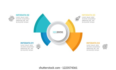 Presentation infographic template.  Business concept with 4 option, steps, process. Vector illustration. Can be used for workflow layout, diagram, report, web design. 