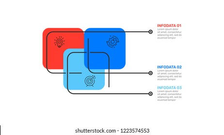 Presentation infographic template. Business concept with 3 options, marketing icons. Vector illustration. Can be used for workflow layout, diagram, annual report, web design. 