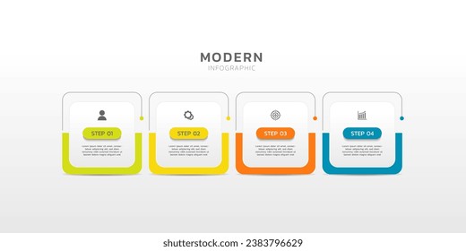 Presentation infographic template business concept with 4 step