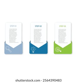 Presentation infographic template. Business concept with 3 options or steps. 