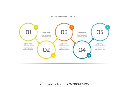 Presentation infographic template colorful elements flat