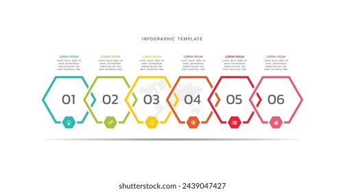 Plantilla de infografía de presentación de elementos coloridos planos