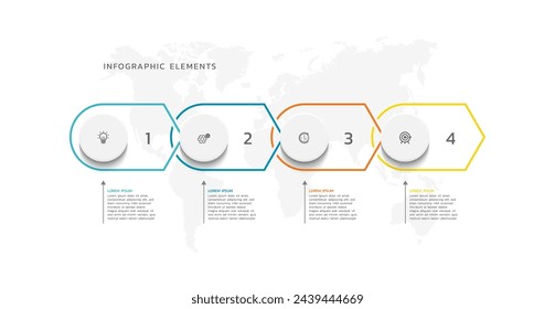 Presentation infographic template colorful elements flat