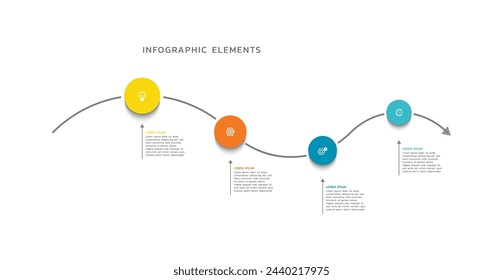 Presentation infographic template colorful elements flat