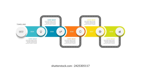 Presentation infographic timeline business template colorful 