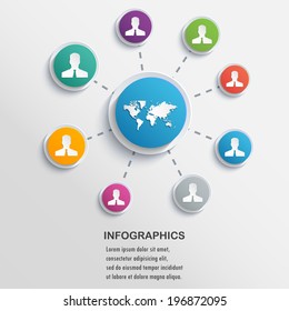 Presentation Infographics elements network with circles. Vector format.