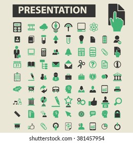 presentation infographics icons