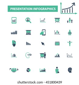 iconos de infografía de presentación