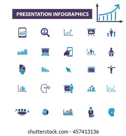 iconos de infografía de presentación