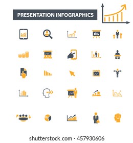 iconos de infografía de presentación