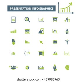 iconos de infografía de presentación