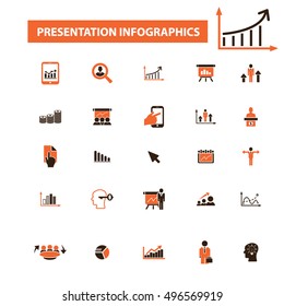 iconos de infografía de presentación