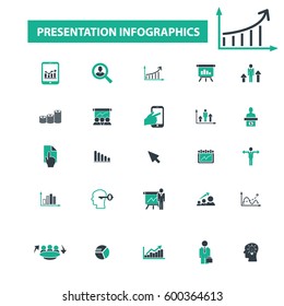 iconos de infografía de presentación