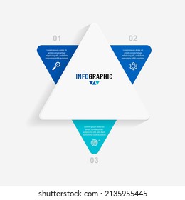 Plantilla de información de presentación. Concepto de negocio con 3 opciones de número e iconos de marketing. Ilustración vectorial. Se puede utilizar para diseño de flujo de trabajo, informe anual, gráfico de información, diseño web.