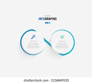 Presentation Infograpics template. Business concept with 2 number options and marketing icons. Vector illustration. Can be used for workflow layout, annual report, info chart, web design.