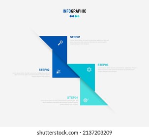 Presentation Infograpics template. Business concept with 4 number options and marketing icons. Vector illustration. Can be used for workflow layout, annual report, info chart, web design.