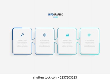 Presentation Infograpics template. Business concept with 4 number options and marketing icons. Vector illustration. Can be used for workflow layout, annual report, info chart, web design.