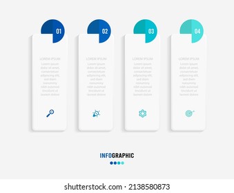 Presentation Infograpics template. Business concept with 4 number options and marketing icons. Vector illustration. Can be used for workflow layout, annual report, info chart, web design.