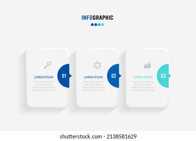 Presentation Infograpics template. Business concept with 3 number options and marketing icons. Vector illustration. Can be used for workflow layout, annual report, info chart, web design.