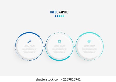 Plantilla de información de presentación. Concepto de negocio con 3 opciones de número e iconos de marketing. Ilustración vectorial. Se puede utilizar para diseño de flujo de trabajo, informe anual, gráfico de información, diseño web.