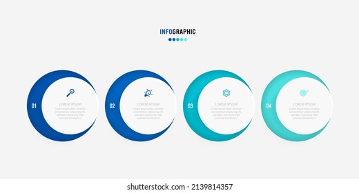 Presentation Infograpics template. Business concept with 4 number options and marketing icons. Vector illustration. Can be used for workflow layout, annual report, info chart, web design.