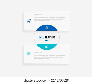 Presentation Infograpics template. Business concept with 2 number options and marketing icons. Vector illustration. Can be used for workflow layout, annual report, info chart, web design.