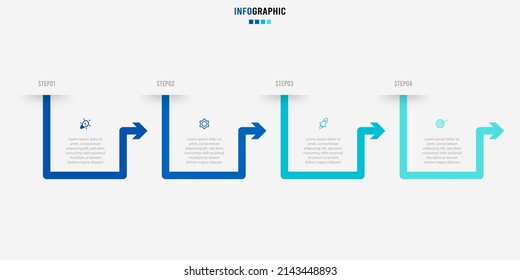 Presentation Infograpics template. Business concept with 4 number options and marketing icons. Vector illustration. Can be used for workflow layout, annual report, info chart, web design.