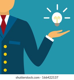 Presentation of an innovative business idea or solution vector illustration
