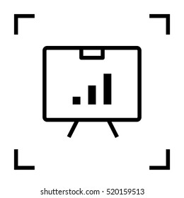 presentation isolated minimal icon. presentation graph line vector icon for websites and mobile minimalistic flat design.