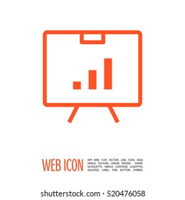 presentation isolated minimal icon. presentation graph line vector icon for websites and mobile minimalistic flat design.