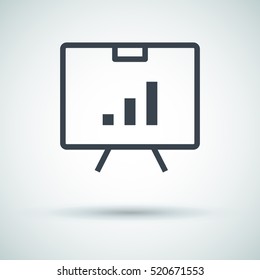 presentation isolated minimal icon. presentation graph line vector icon for websites and mobile minimalistic flat design.